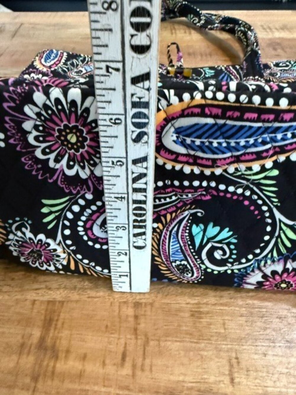 Vera Bradley Bandana Swirl Glenna Tote Shoulder Bag Paisley Quilted Cotton Black - Picture 14 of 14